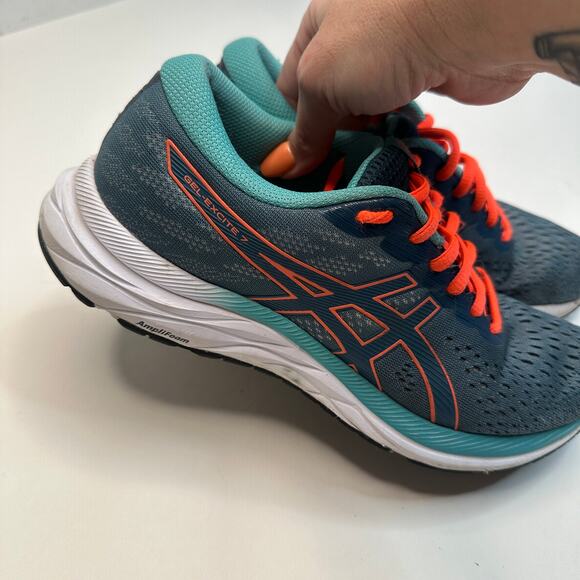 ASICS Gel Excite 7 Magnetic Blue Sunrise Red Sneakers - Picture 4 of 7